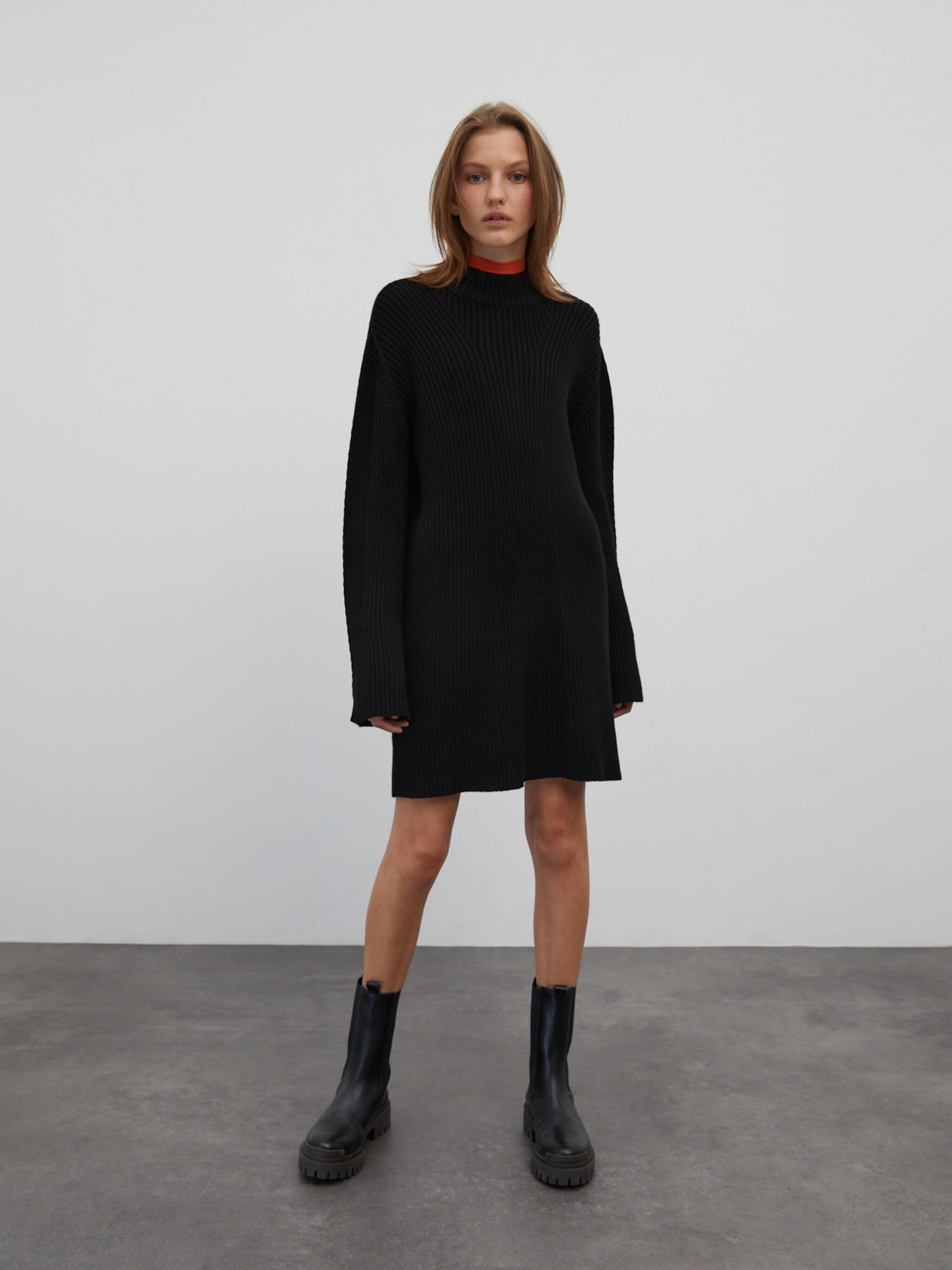 EDITED Producten Gebreide jurk 'Nomi' Zwart