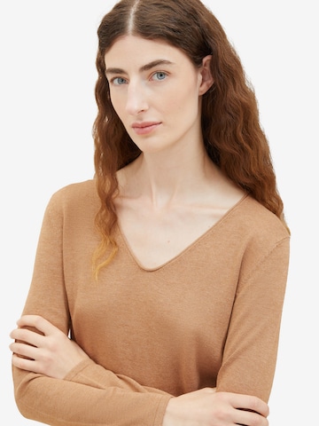 TOM TAILOR Sweater in Brown