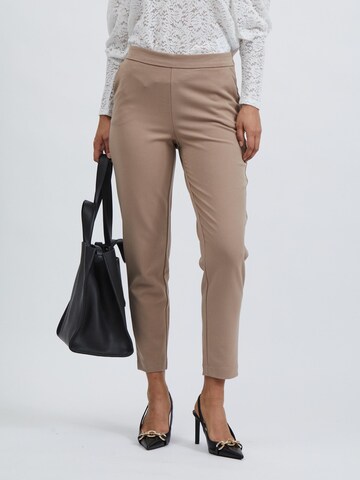 VILA Normalny krój Spodnie 'Vicarrie Ann' w kolorze beżowy: przód