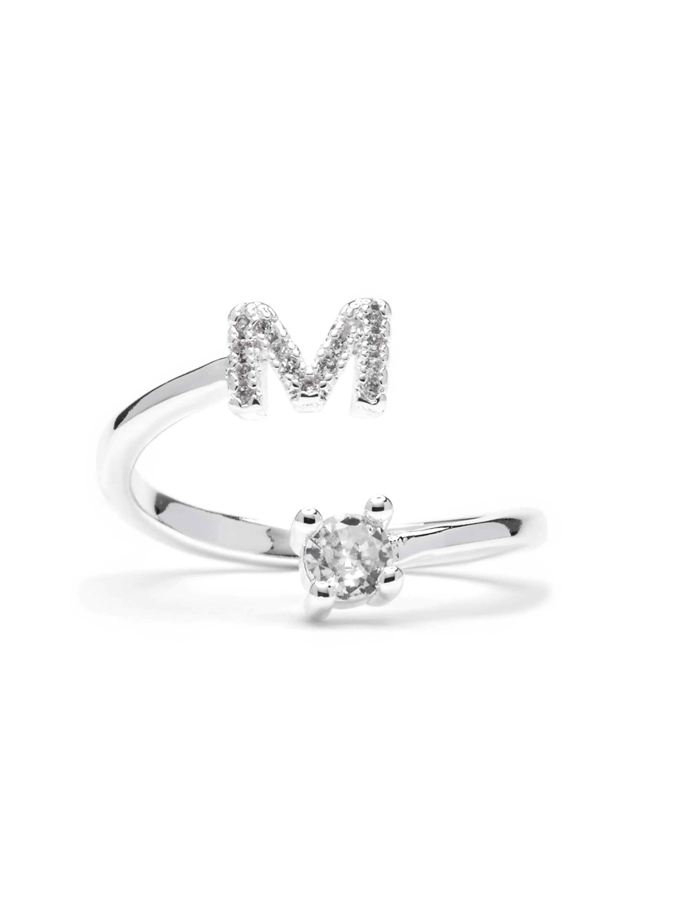 Luxenter Ring 'Alphabet M'‌‌‌‌‌ in Silber: Vorderseite