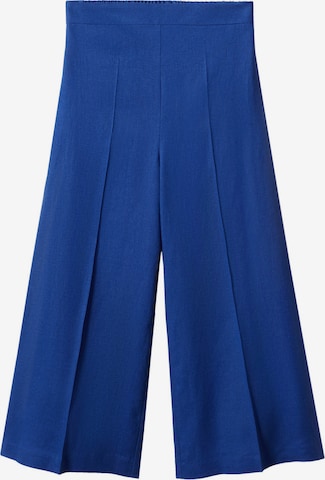 MANGO Szeroka nogawka Spodnie w kant 'Lote' w kolorze niebieski: przód