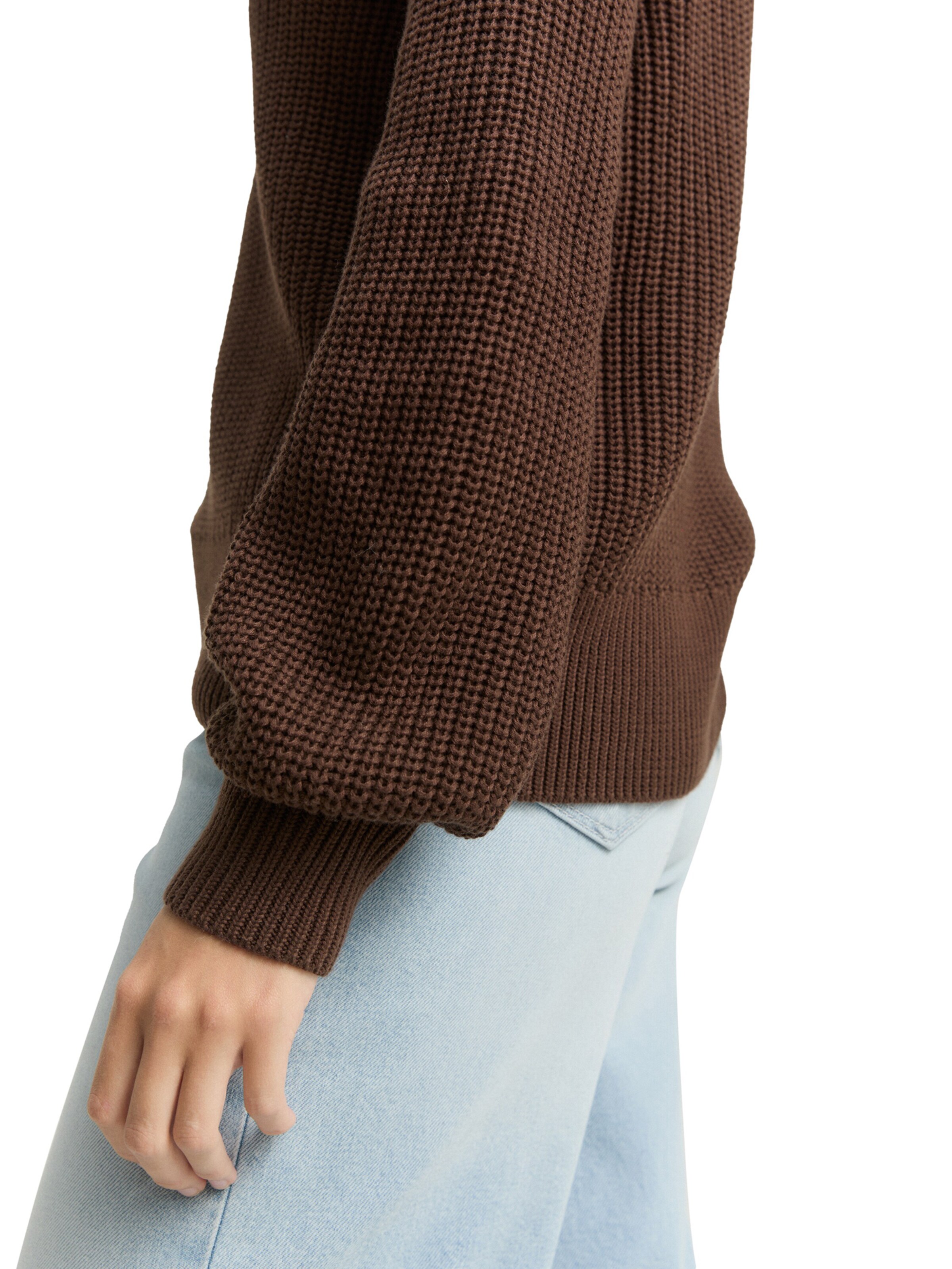 TOM TAILOR DENIM Sweater in Brown