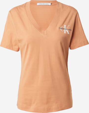 T-shirt Calvin Klein Jeans en orange : devant