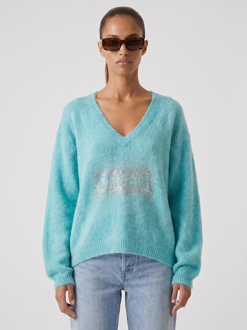 Pull-over oversize 'Silja' americandreams en bleu : devant