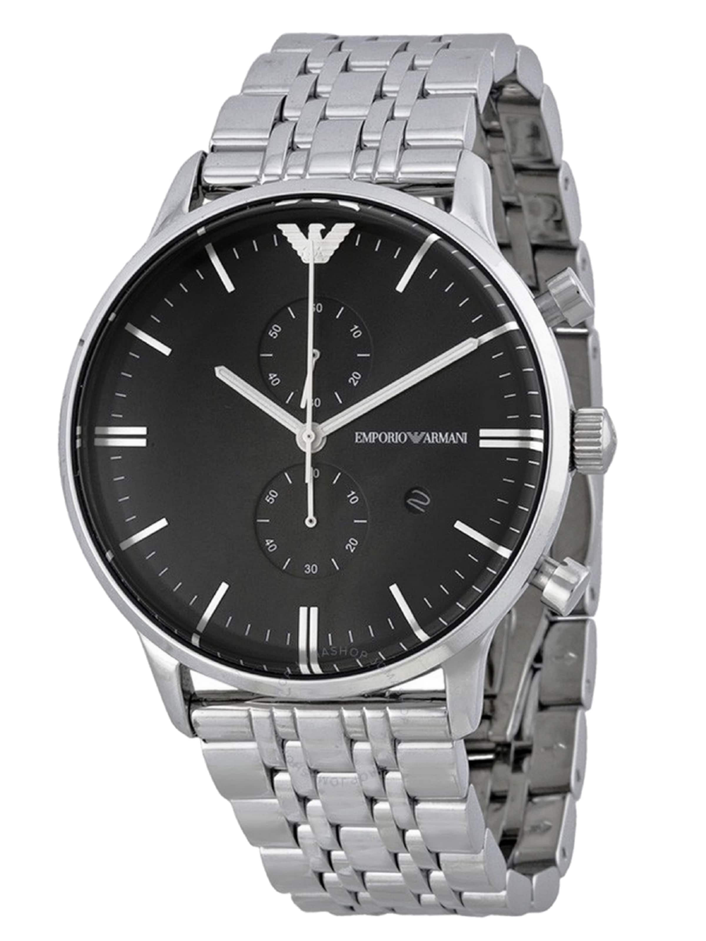 Emporio Armani Montre à affichage analogique 'Classic' en argent, Vue avec produit