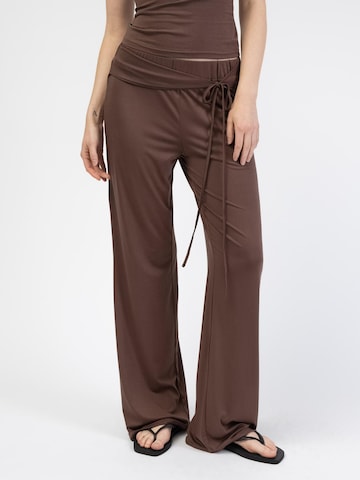 BROKE + SCHÖN Loosefit Hose 'Soft Hose mit Schleifenbund'‌‌‌‌‌‌‌‌‌‌ in Braun
