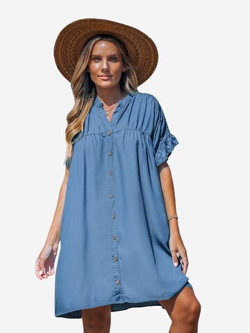 Cupshe Beach Dress in Blue: front