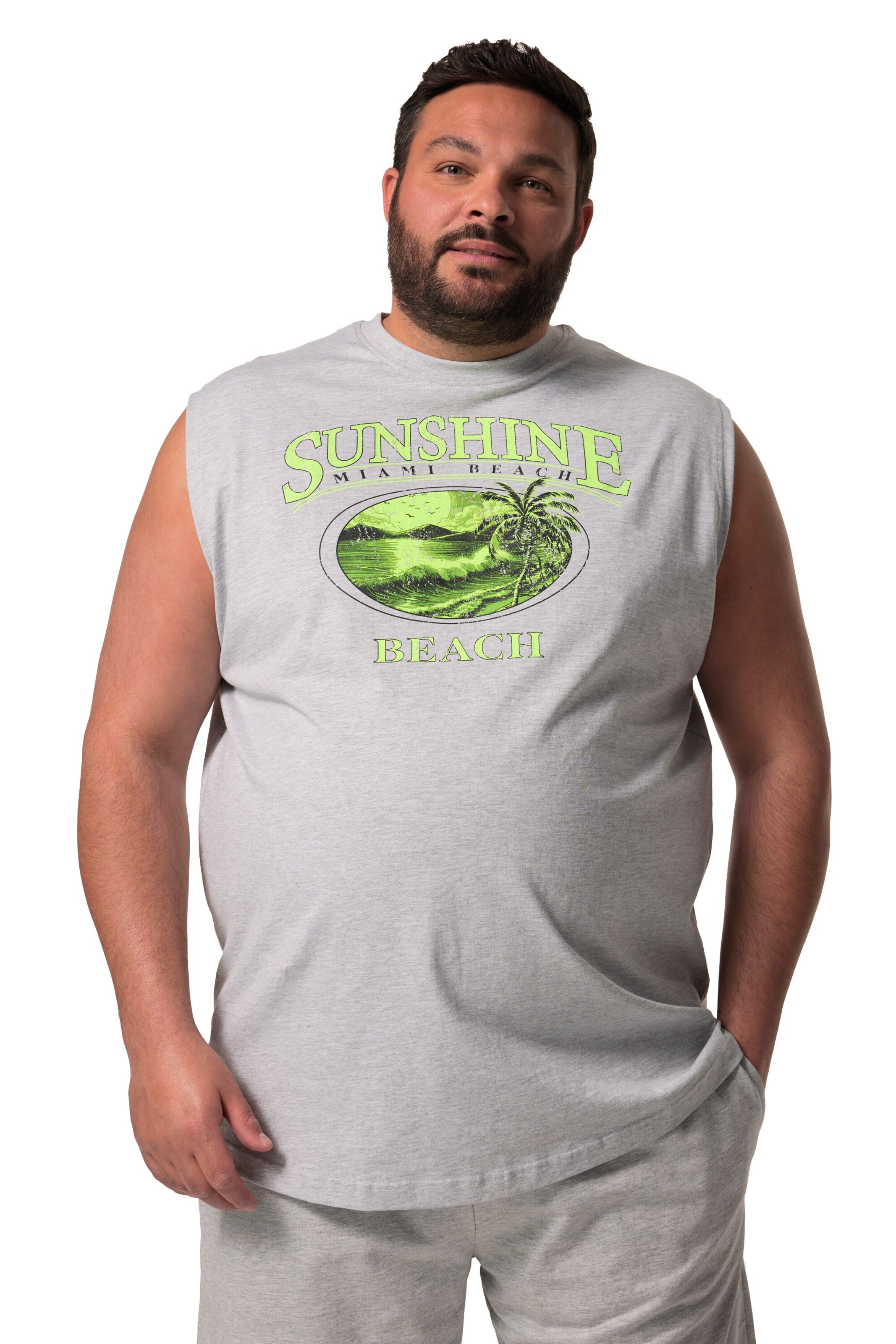 Men Plus Tank Top in Grau: Vorderseite