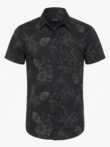 KOROSHI Slim fit Button Up Shirt in Black