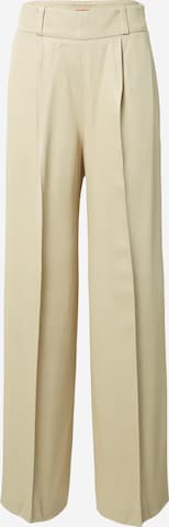 HUGO Trousers with creases 'Haniana' in Beige: front