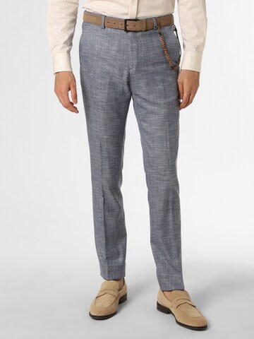 Finshley & Harding Regular Pleated Pants ' Mitch ' in Blue: front