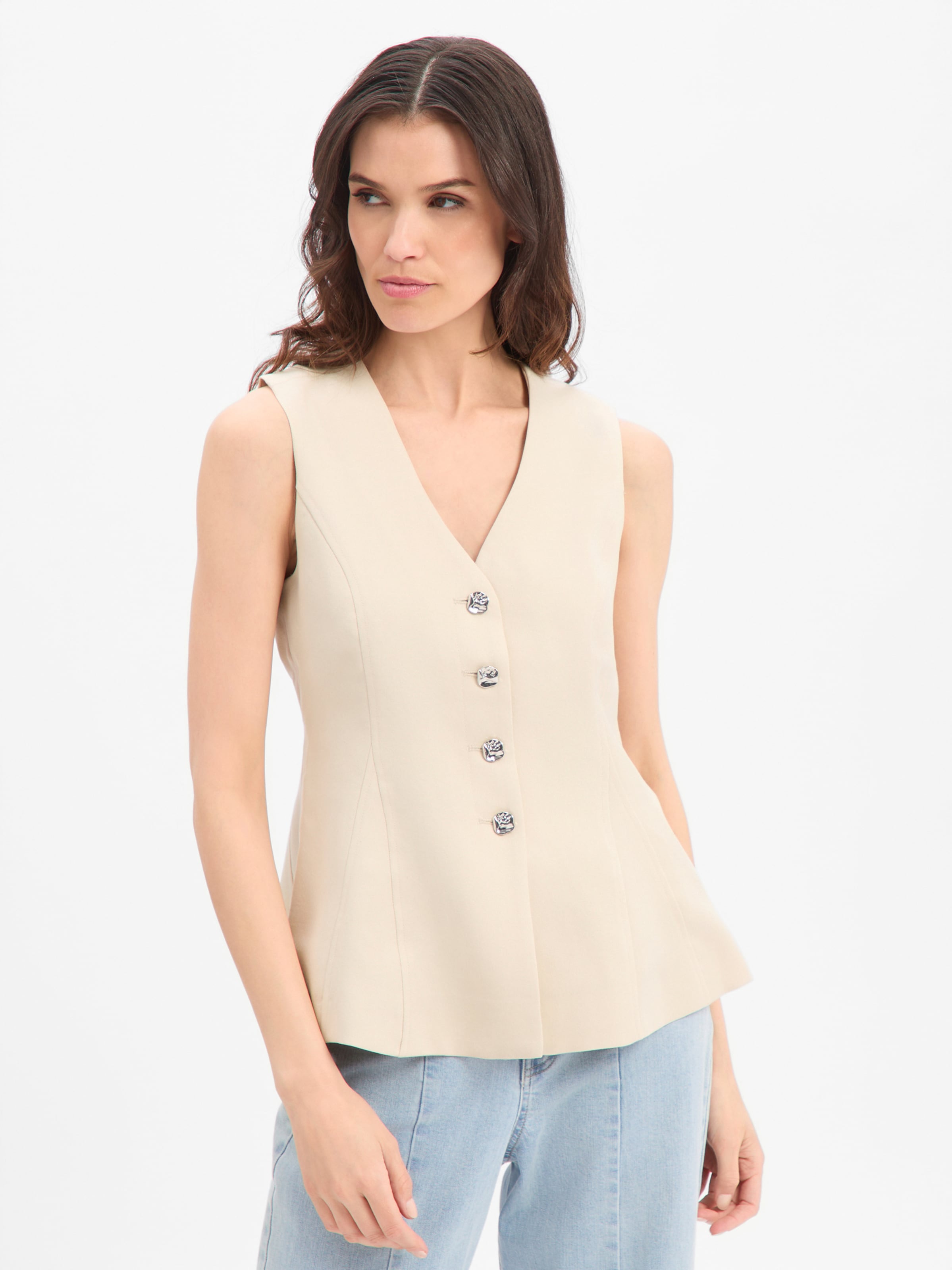 MSCH COPENHAGEN Vest 'Esteriane' in Beige: front