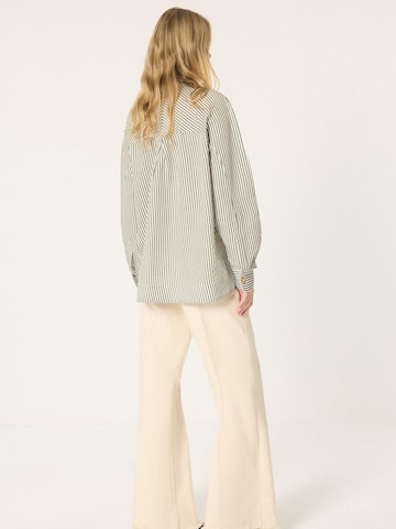 Touché Privé Tuniek 'Striped Tunic With Metal Buttons' in Groen