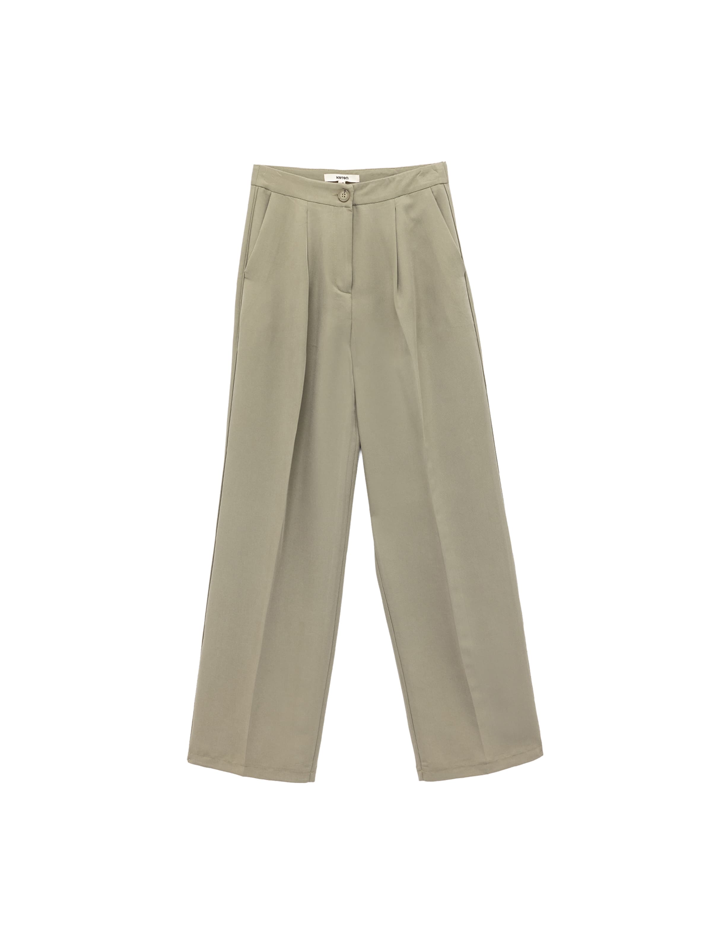 Koton Wide leg Trousers with creases in Green: front