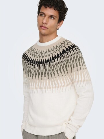 Only & Sons Sweter 'ONSTERRY' w kolorze biały