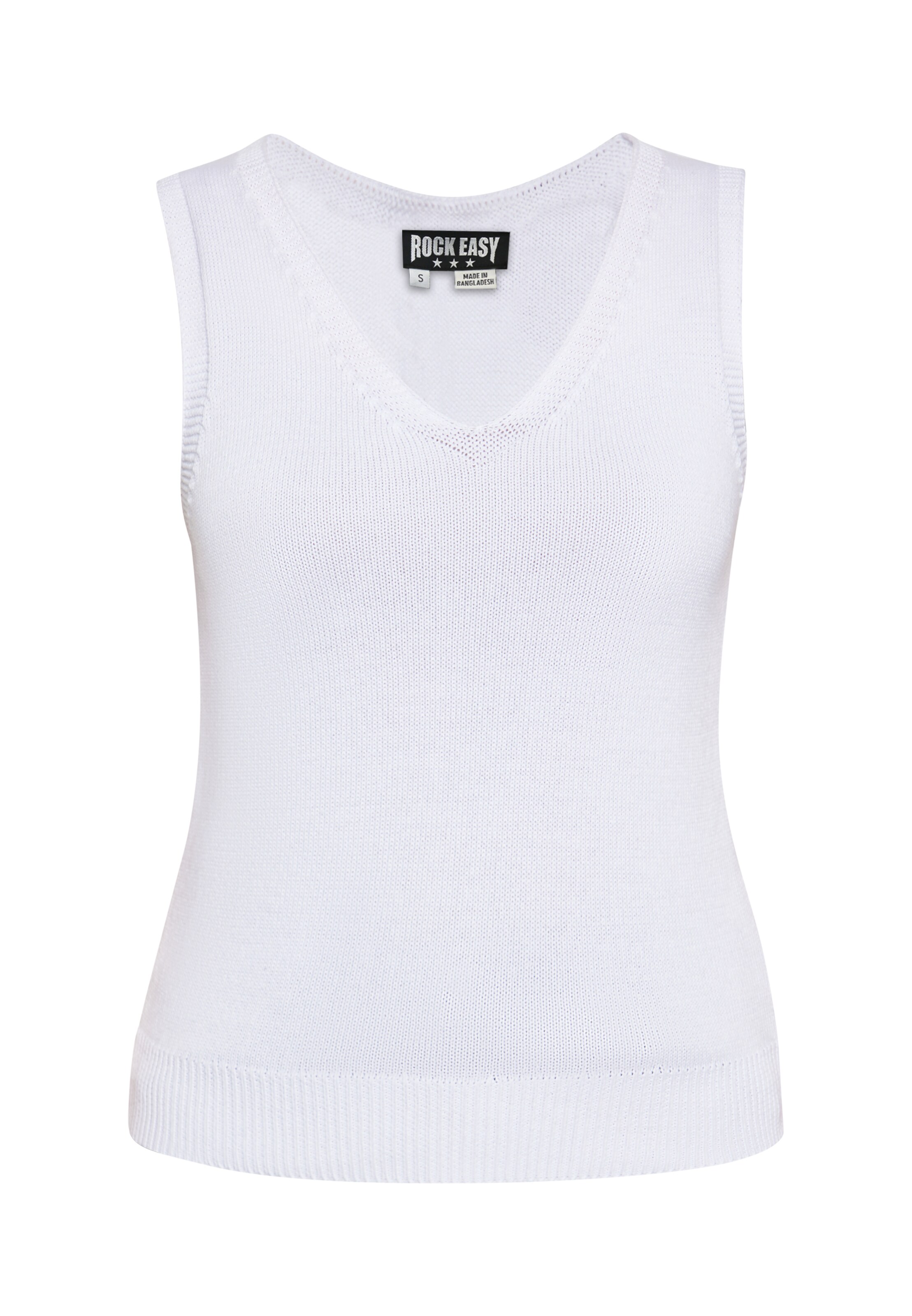 ROCKEASY Gebreide top in Wit: voorkant