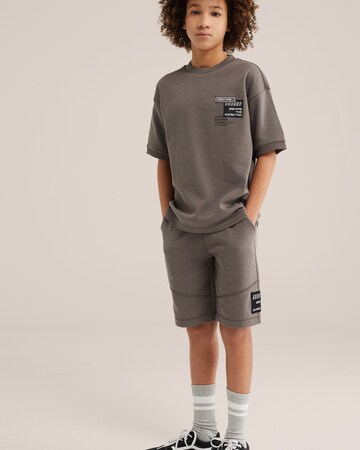 WE Fashion Štandardný strih Nohavice - Sivá