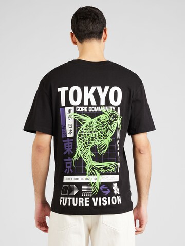 Tricou 'TOKYO' de la JACK & JONES pe negru
