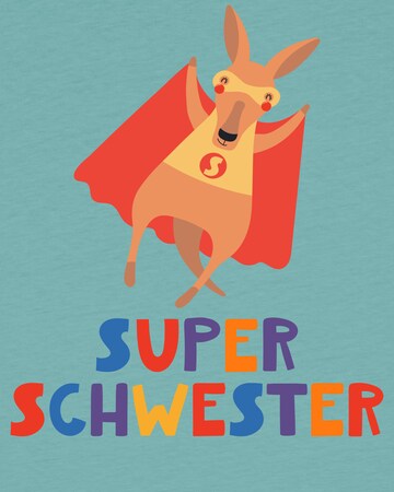 watabout.kids Shirt 'Känguru Superschwester' in Green