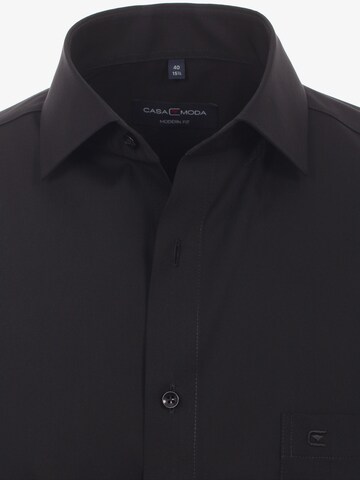 CASAMODA Regular fit Button Up Shirt in Black