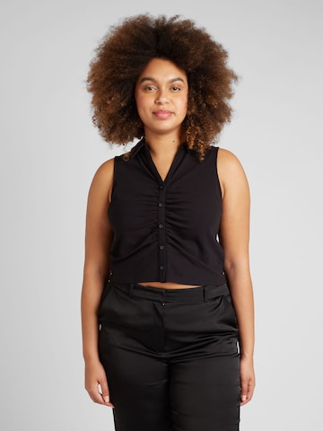 ABOUT YOU Curvy Top 'Nancy' in Black: front