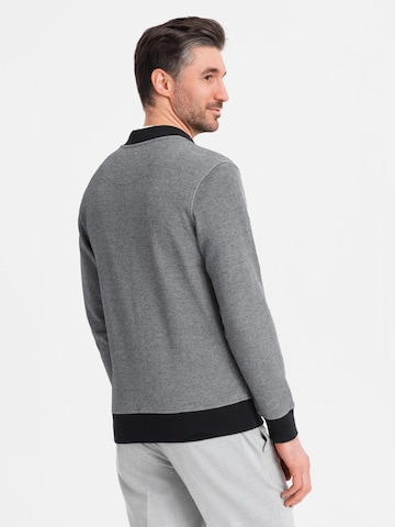 Ombre Sweat jacket 'OM-SSZP-0238' in Grey