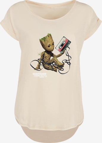 F4NT4STIC Shirt 'Marvel Guardians Of The Galaxy Vol2 Groot Tape' in Beige: voorkant