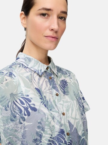CAMEL ACTIVE Kurzarmbluse aus reiner Baumwolle in Blau