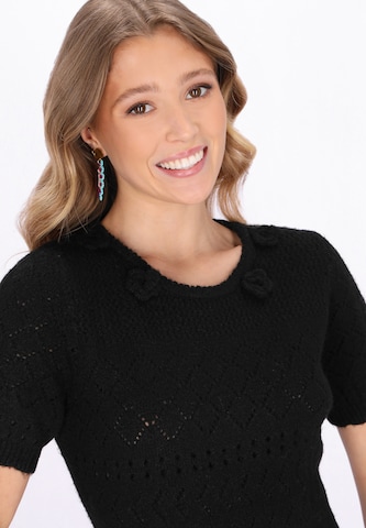 IZIA - Vestido de malha em preto