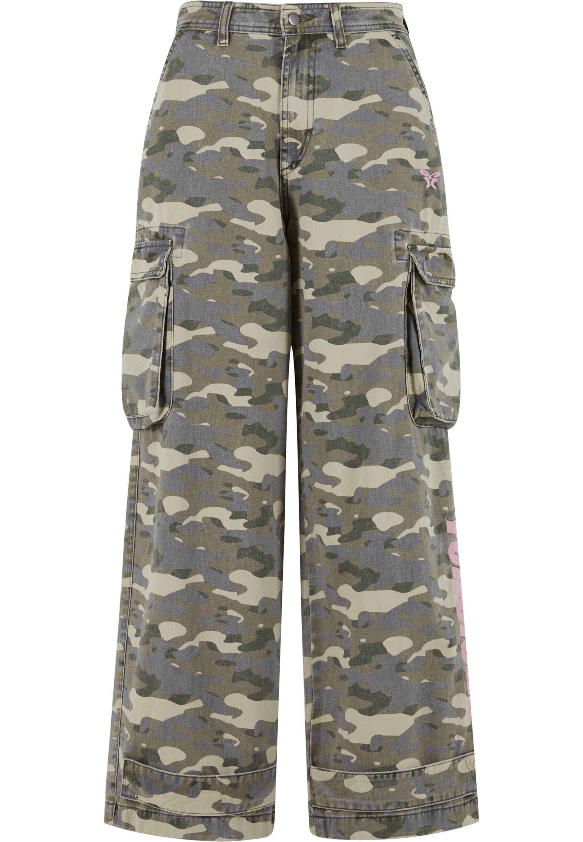 Felicious Wide Leg Cargobukser i grøn: forside