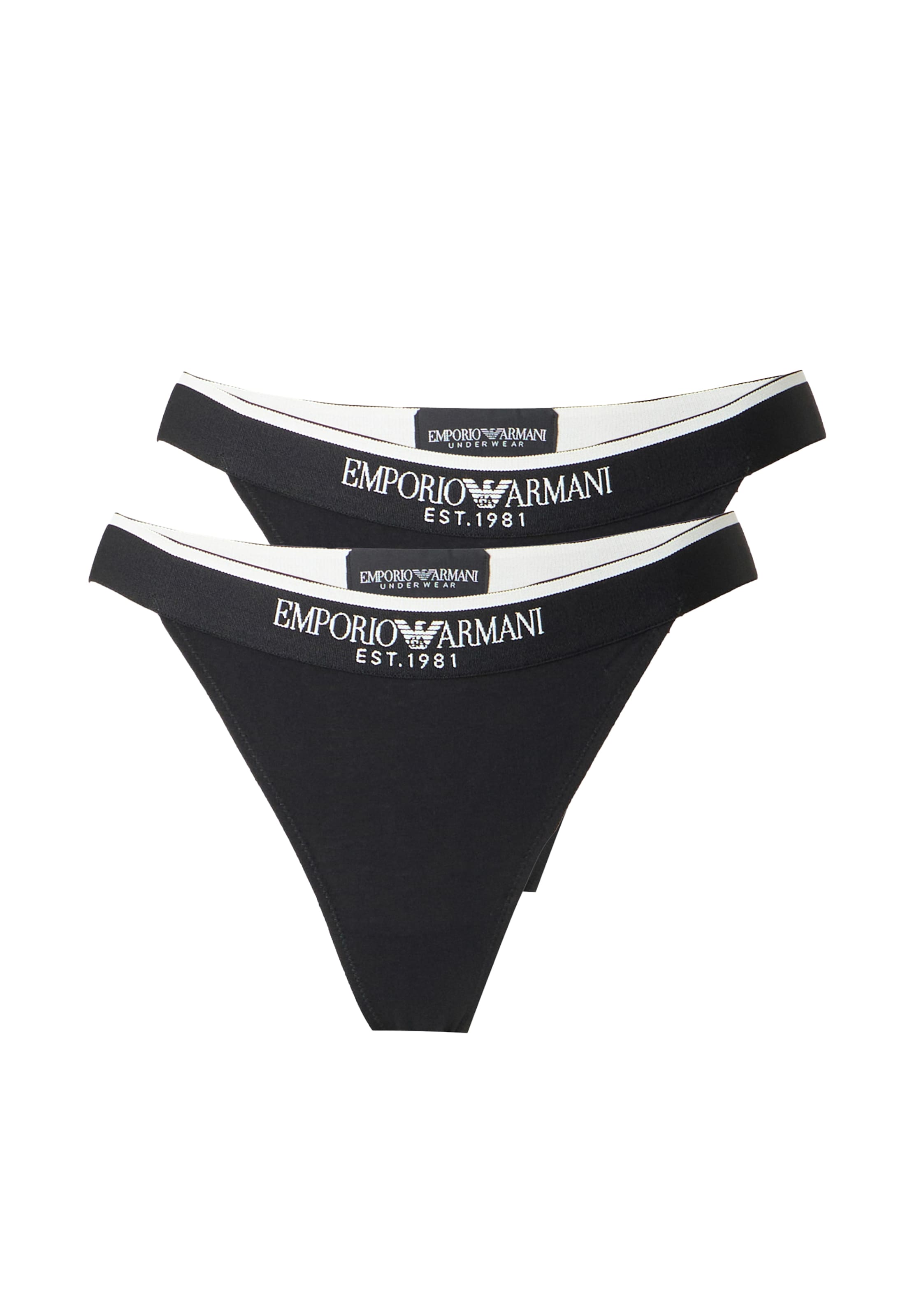 Emporio Armani Στρινγκ σε μαύρο: μπροστά