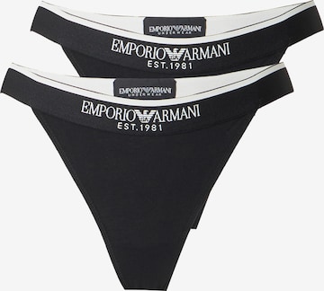 Emporio Armani Tanga – černá: přední strana