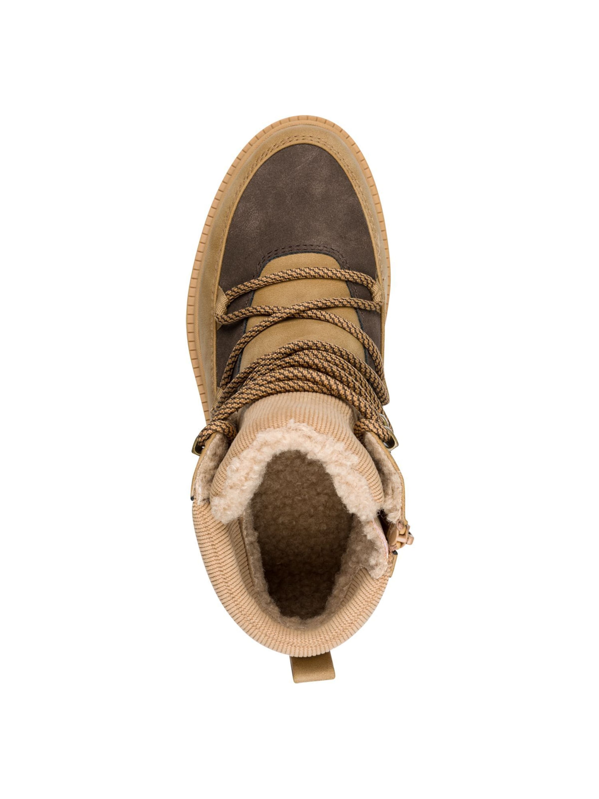 JANA Ниски ботуши с връзки в кафяво