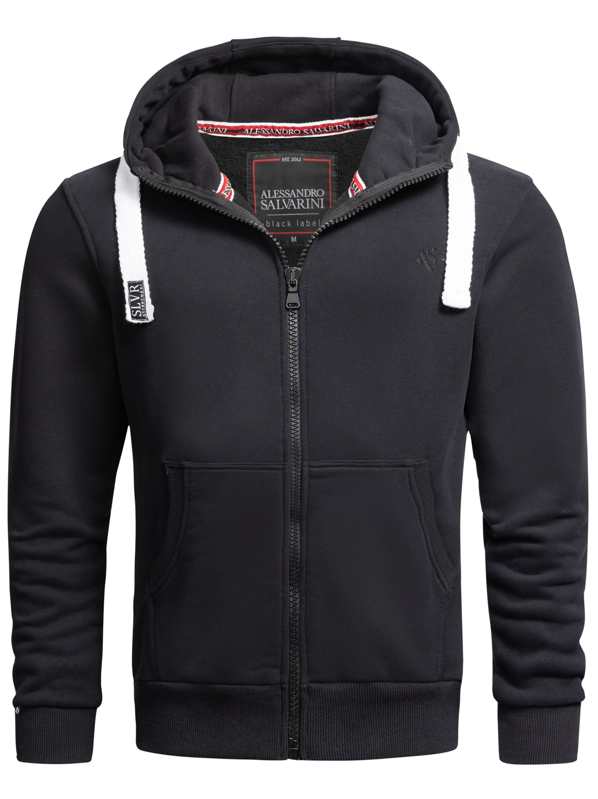 Alessandro Salvarini Sweatjacke 'Vinzent' in Schwarz