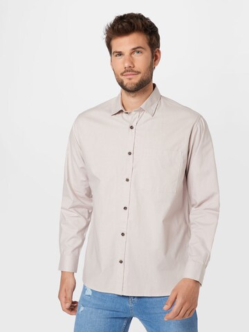 Trendyol Regular fit Button Up Shirt in Beige: front