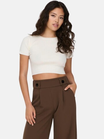 JDY - Top 'JDY JDYCIRKELINE S/S CROP TOP KNT NOOS MAGLIONCINO' en blanco: frente