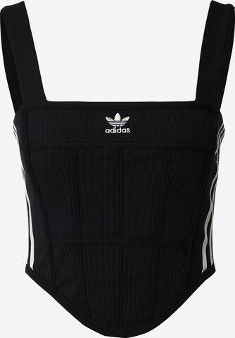 Haut 'Rib Corset' ADIDAS ORIGINALS en noir : devant