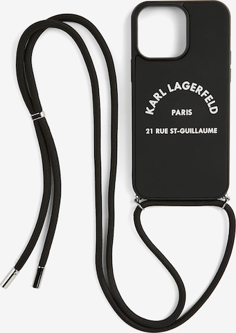 melns Karl Lagerfeld Viedtālruņa maciņš ' iPhone 14 Pro ': no priekšpuses
