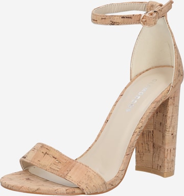 GLAMOROUS Strap Sandals in Beige: front