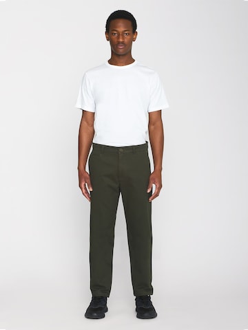 KnowledgeCotton Apparel Regular Chino Pants 'CHUCK' in Green