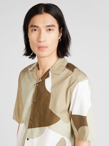 Only & Sons Regular fit Button Up Shirt 'TIE' in Beige