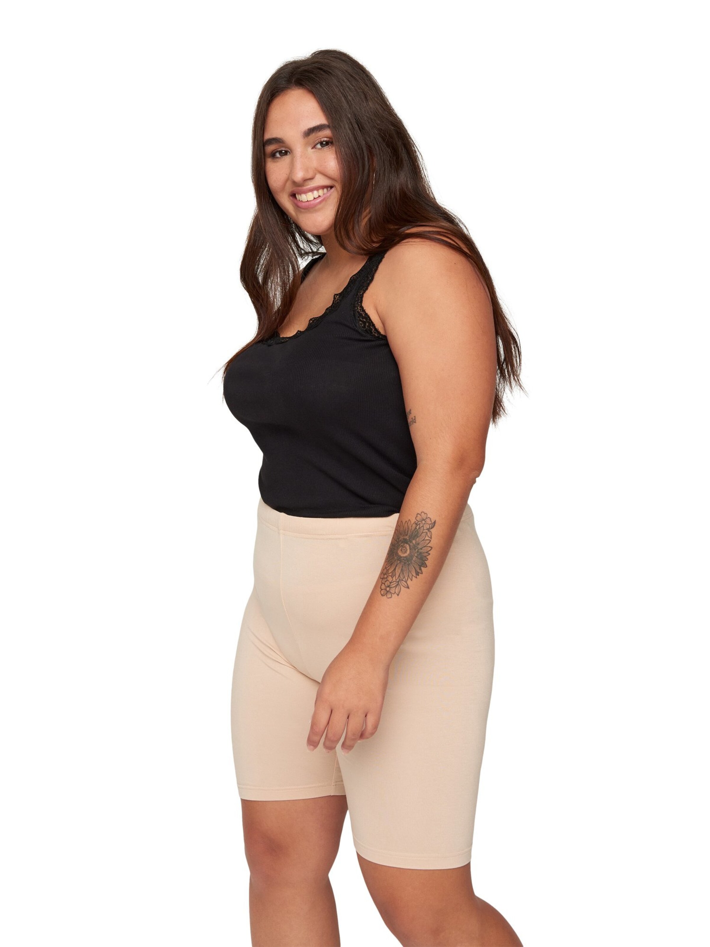 Zizzi Skinny Leggings in Beige: front