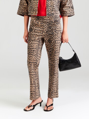 Flared Pantaloni di monari in beige: frontale