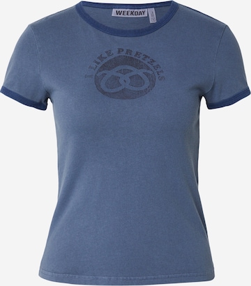 T-shirt WEEKDAY en bleu : devant