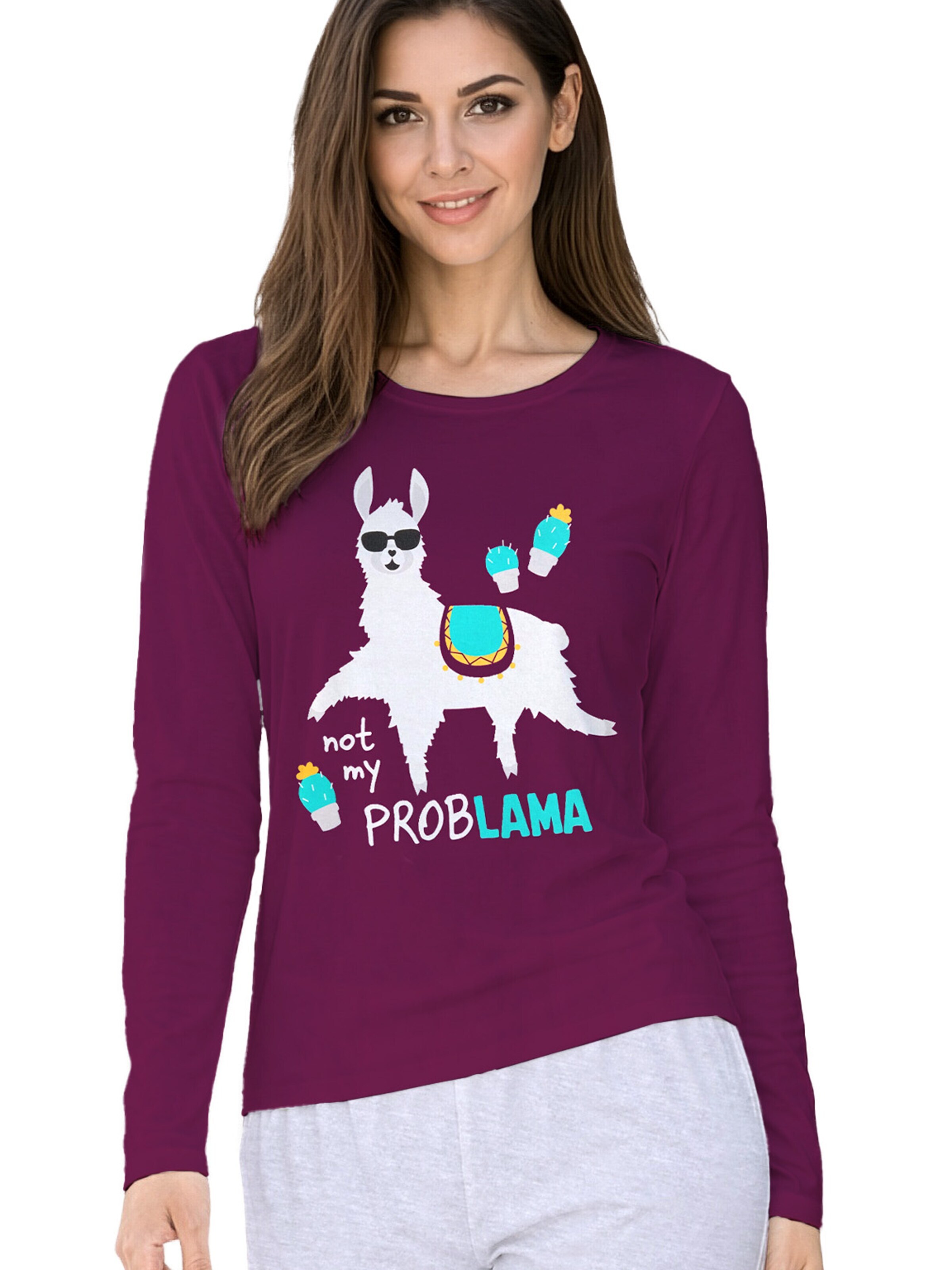 United Labels Pyjama 'Not my ProbLAMA'‌‌‌‌‌‌‌‌ in Mischfarben: Vorderseite