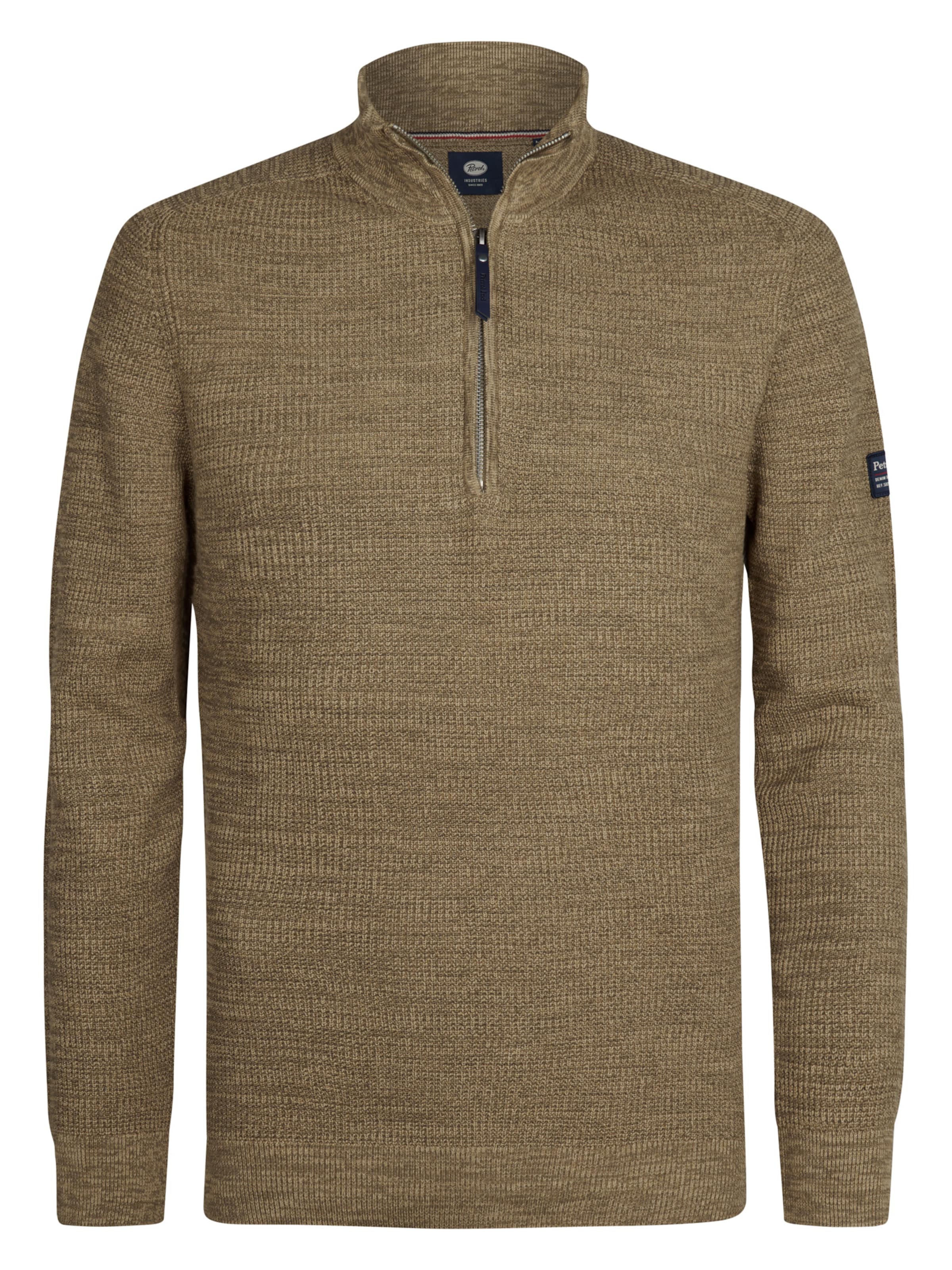 Petrol Industries Pulover 'Maille Nashville' | rjava barva: sprednja stran