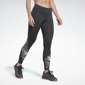Reebok Skinny Workout Pants 'Modern Safari' in Black: front
