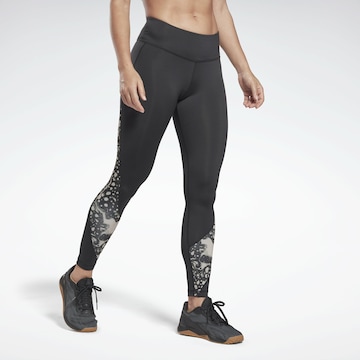 Skinny Pantalon de sport 'Modern Safari' Reebok en noir : devant