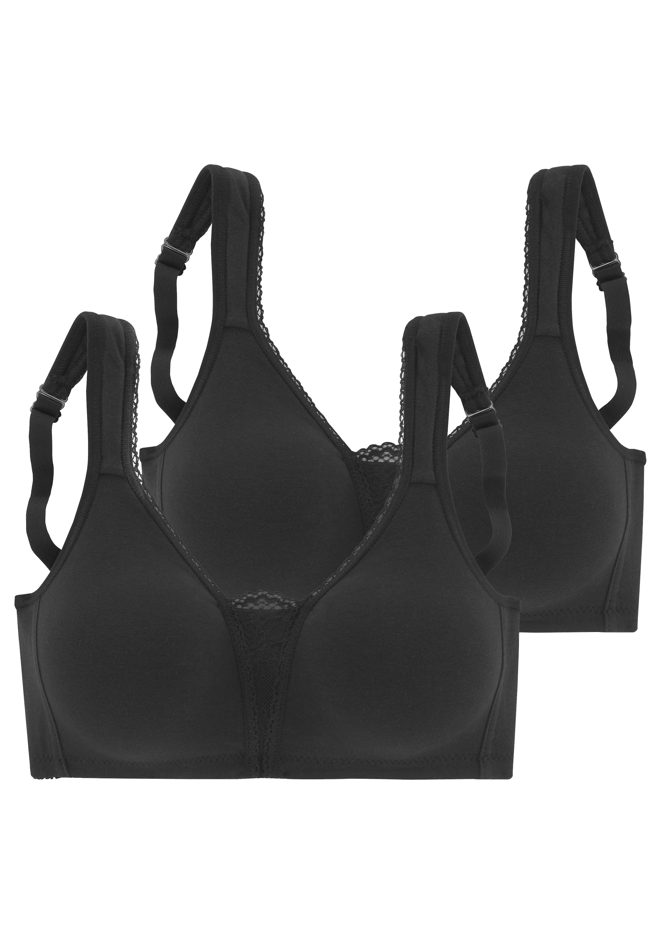 Soutien-gorge PETITE FLEUR en noir : devant