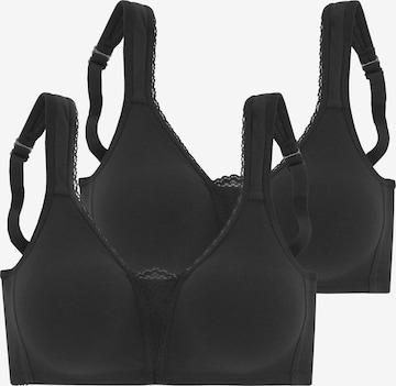 Soutien-gorge PETITE FLEUR en noir : devant